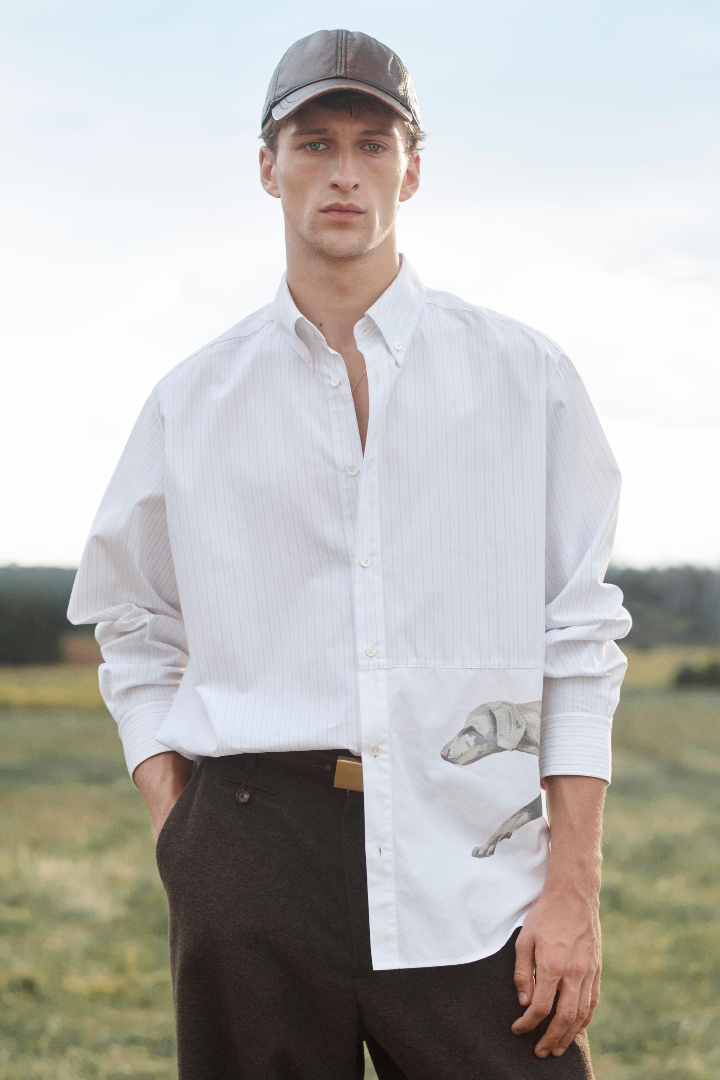 LIMITED EDITION PRINTED PATCHWORK STRIPED SHIRT